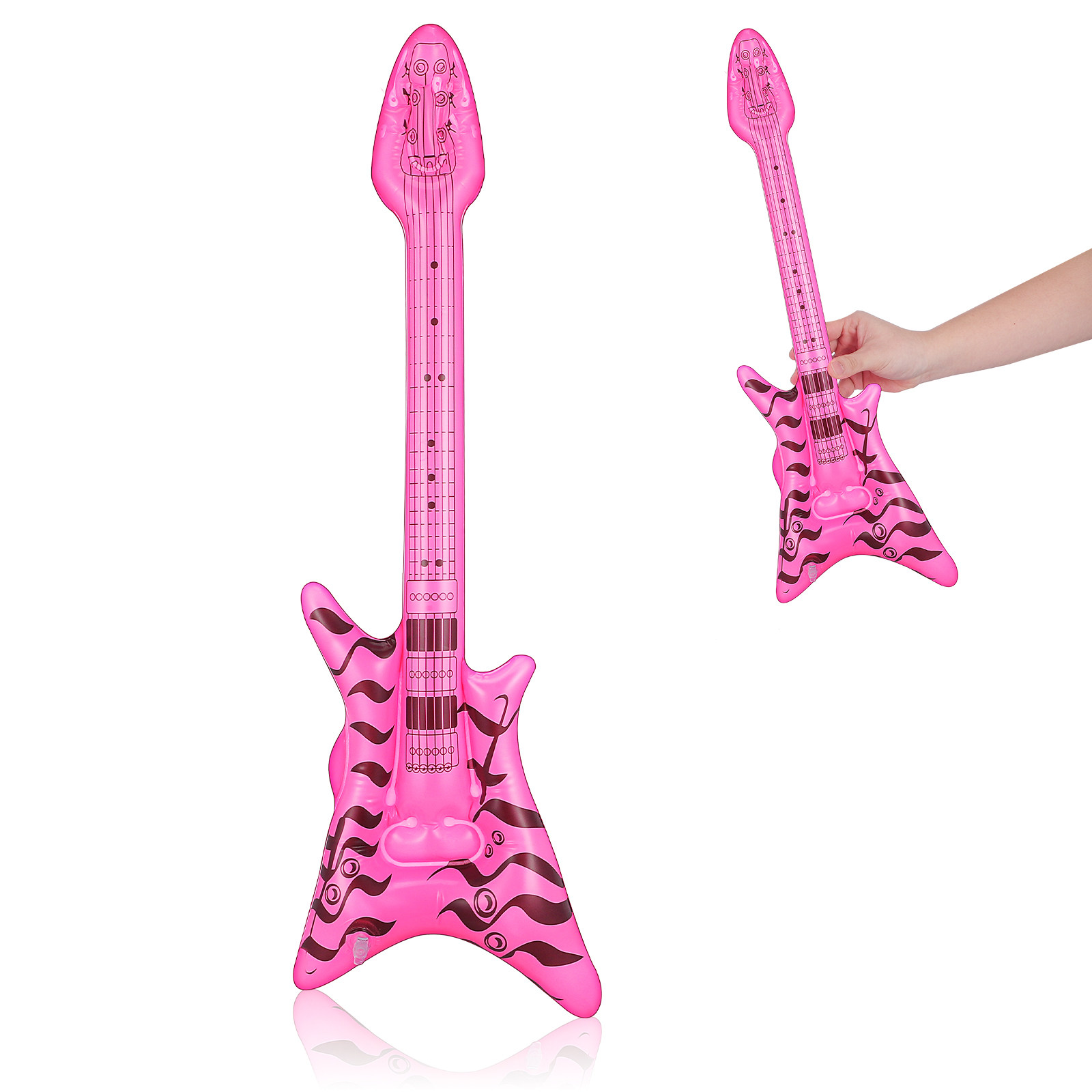 Easy Cosplay Prop - インフレータブルギタープロップ 高品質PVC素材 コンパクトで軽量 持ち運び簡単 リアルで鮮やかなデザイン コスプレに最適