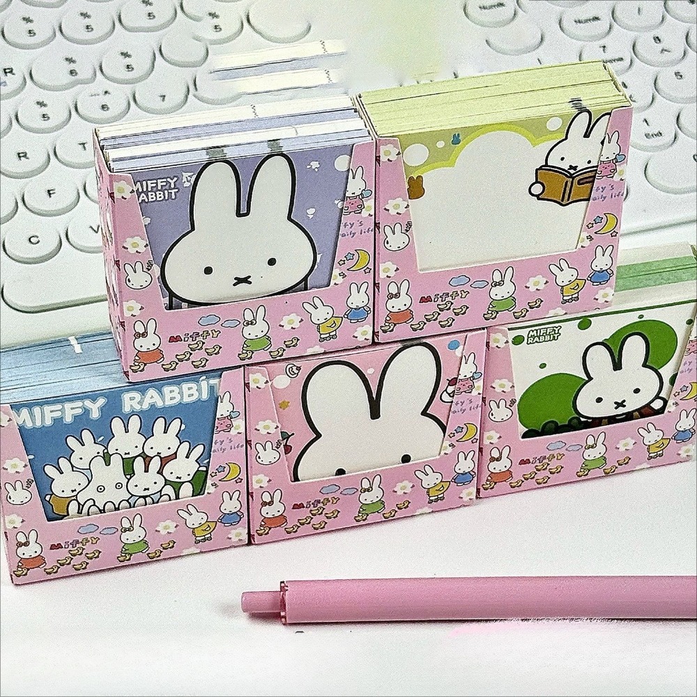 Cosplay Prop Book - 5種類のかわいいミッフィーかわいいメモ紙漫画メッセージブック非粘着性学生オフィスノートギフトおもちゃ女の子向け