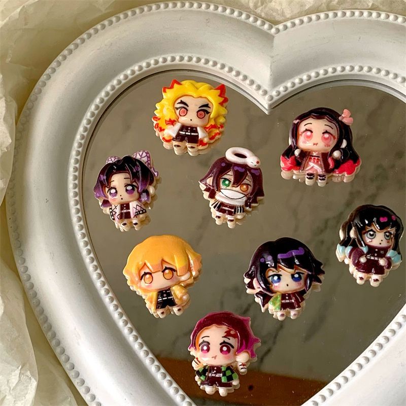 Cosplay Prop Diy - 鬼滅の刃アクセサリー、シームレスドットステッカー、禰豆子ウォーターカップステッカー、禰豆次カーステッカー、アニメジェルグルーDIY素材