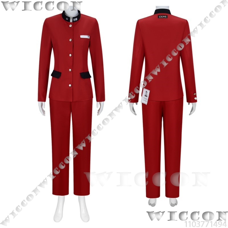 ツクモ今百ゲームコスプレライン赤い学校制服学生スーツ紫色のか - Cosplay Props のレビューと価格