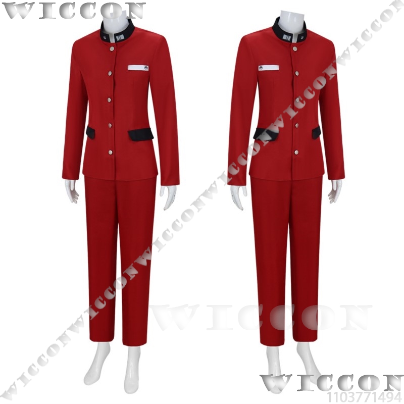 ツクモ今百ゲームコスプレライン赤い学校制服学生スーツ紫色のか - Cosplay Props のレビューと価格