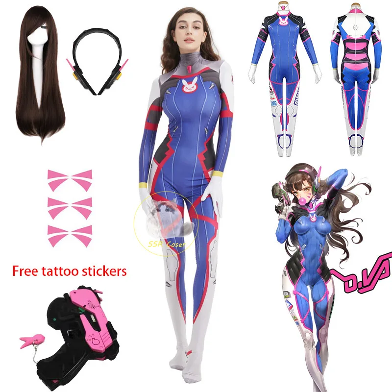女性のためのdvaのコスプレ衣装、ボディスーツ、ザンテ、ゲー - Dva Cosplay Prop のレビューと価格